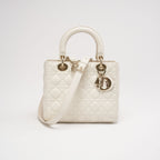 Dior Lady Dior Medium Bag White Lambskin (2019)