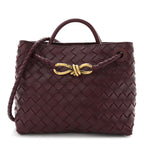 Nappa Intrecciato Small Andiamo Shoulder Bag Barolo