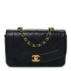 Lambskin Quilted Small Single Flap Black