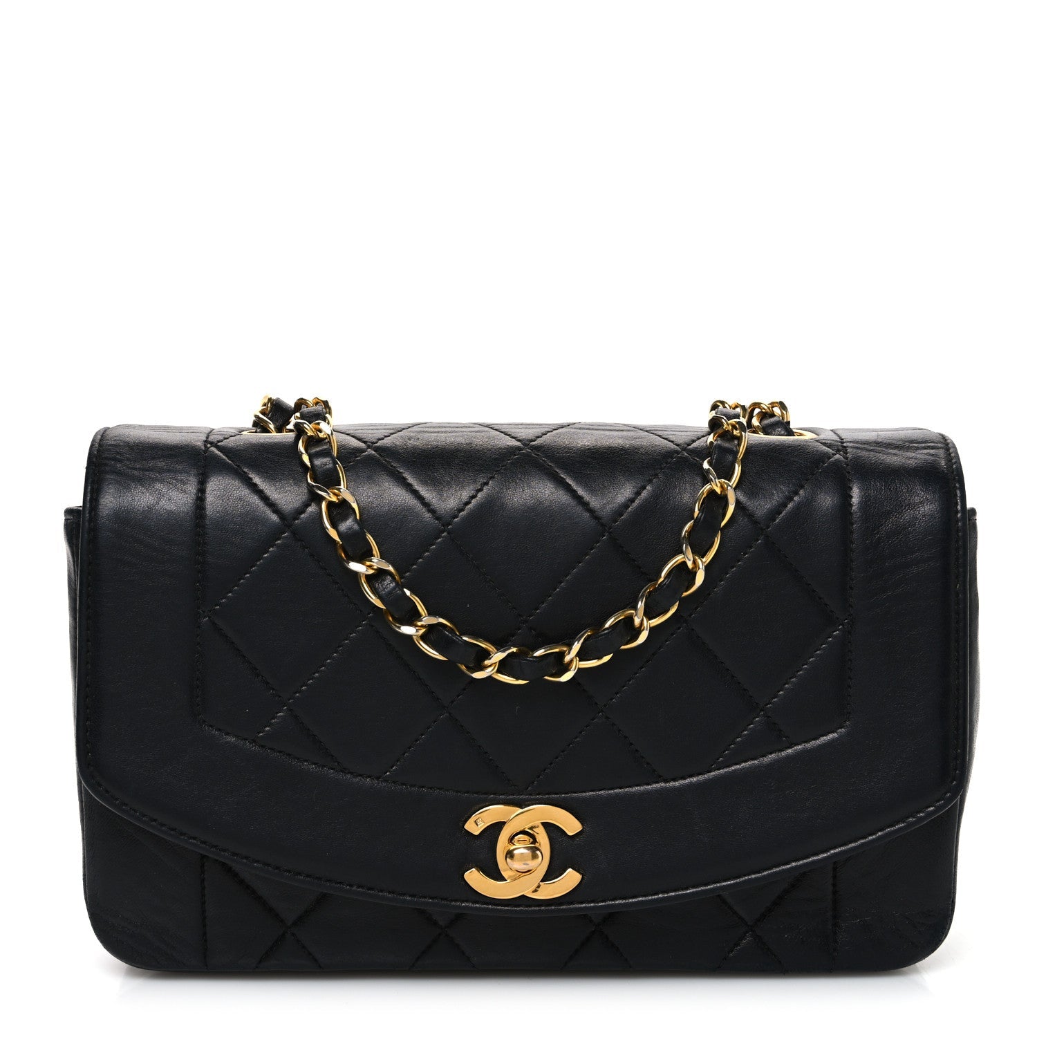 Lambskin Quilted Small Single Flap Black
