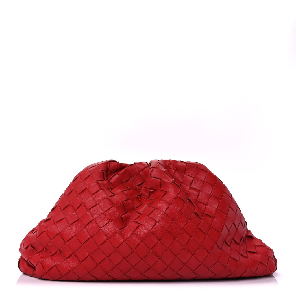 Nappa Maxi Intrecciato The Pouch Oversized Clutch Bright Red