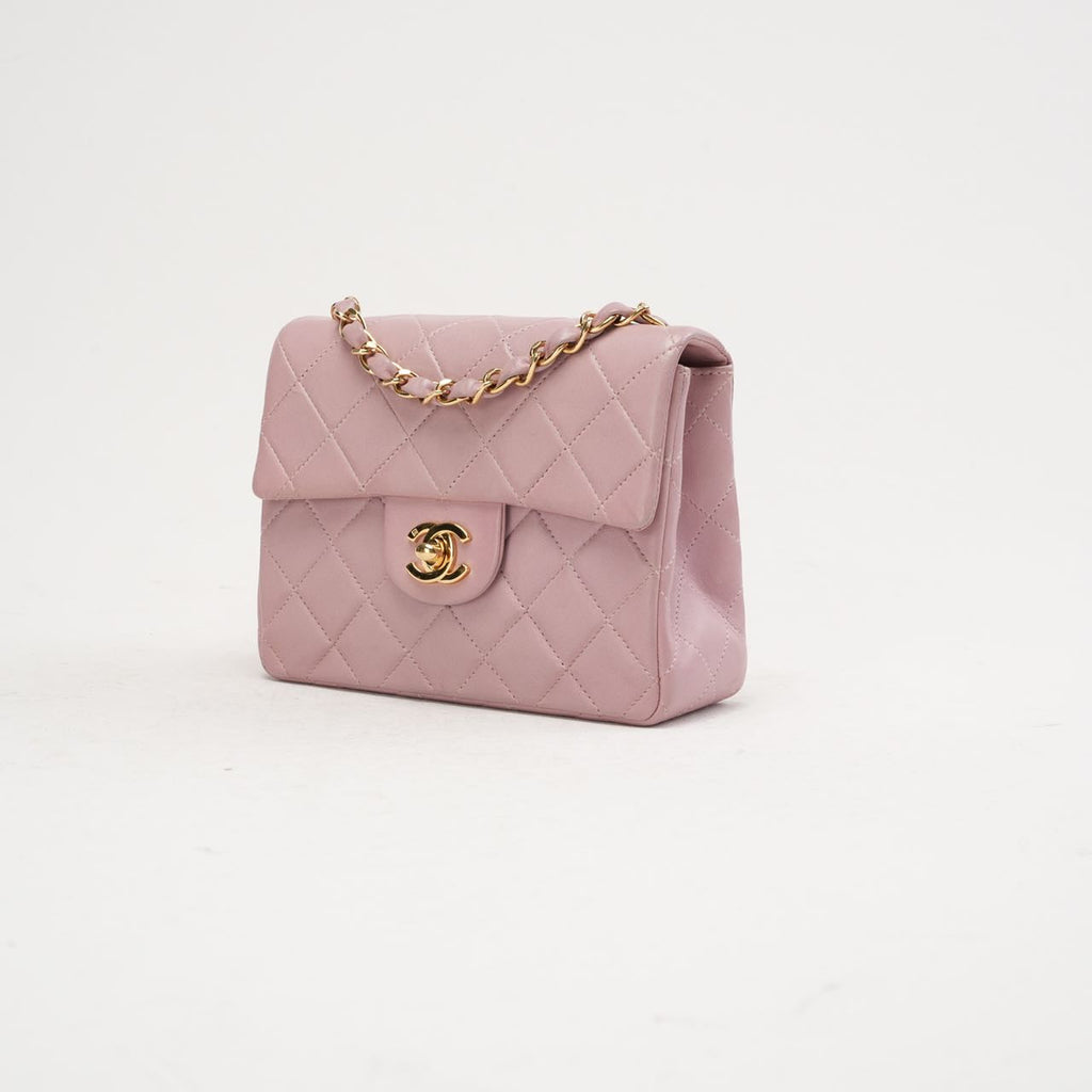 Chanel Vintage Mini Square Classic Flap Pink 2002