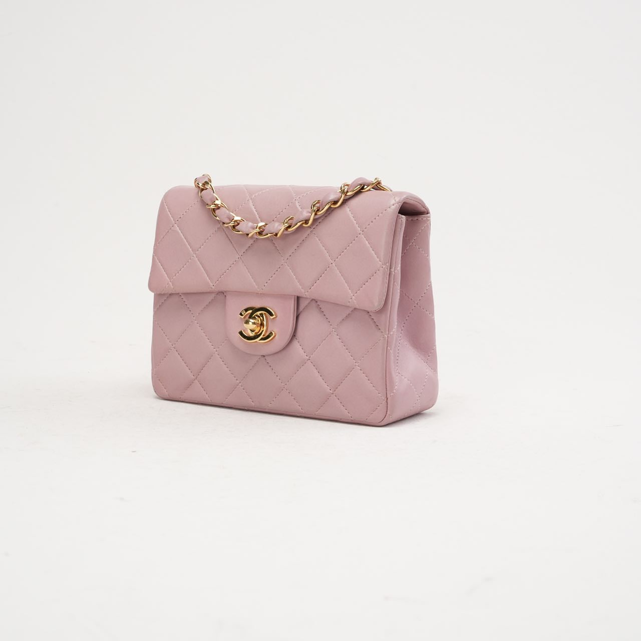 Chanel Vintage Mini Square Classic Flap Pink 2002