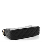 Caviar Quilted Purse With Chain Black