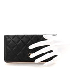 Caviar Quilted Yen Wallet Black