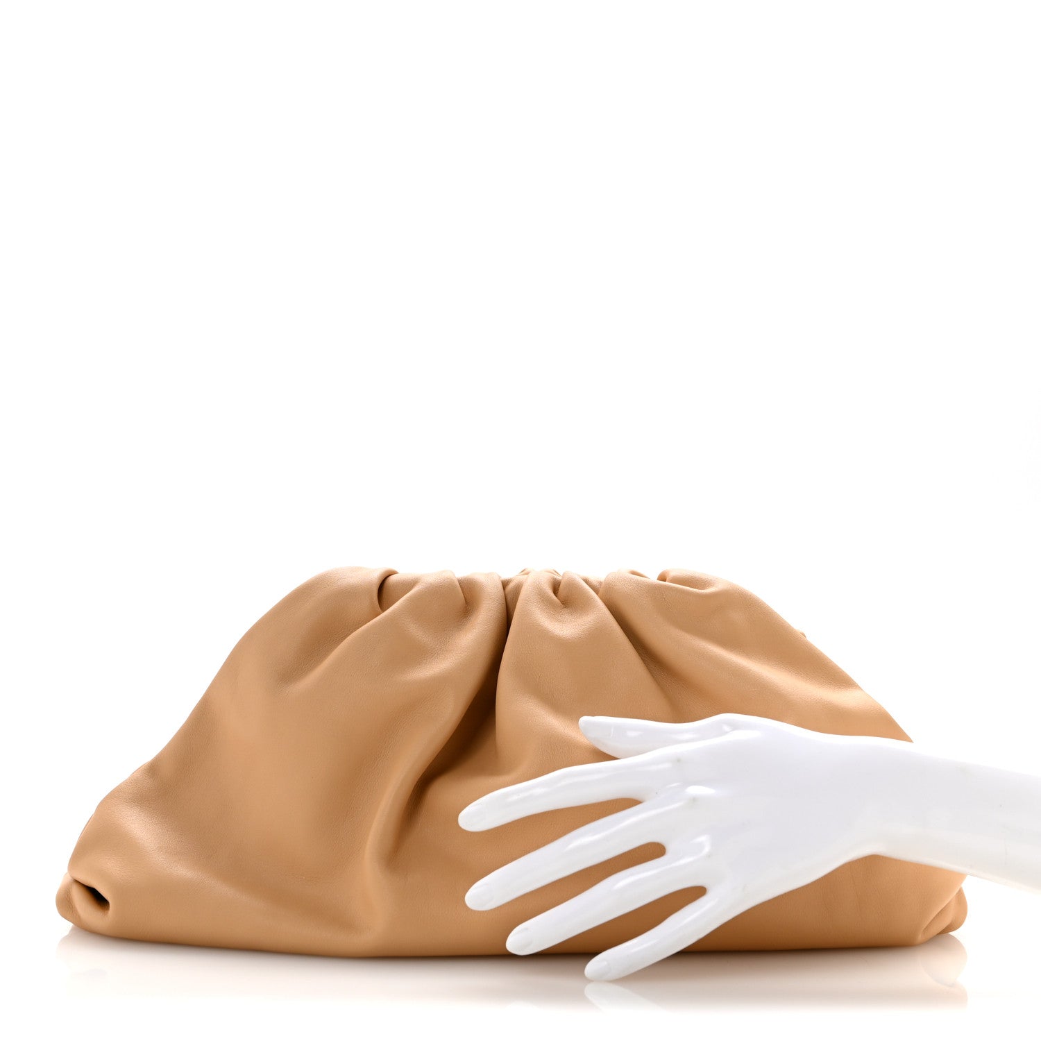 Smooth Butter Calf The Pouch Oversized Clutch Biscotto