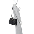 Nappa Intrecciato Small Andiamo Shoulder Bag Black