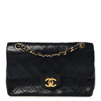 Lambskin Quilted Small Double Flap Black
