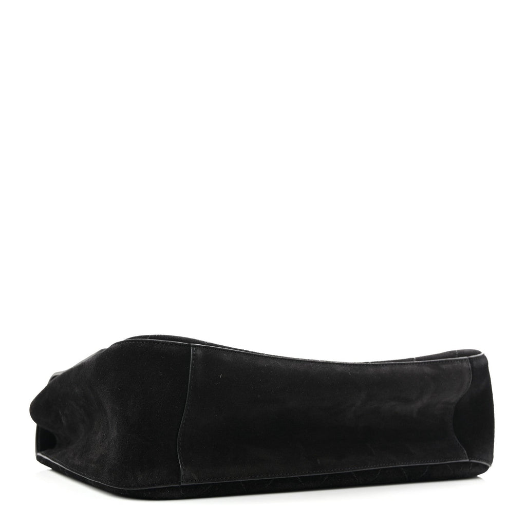Suede Calfskin Small Souplissimo Maxi Flap Black