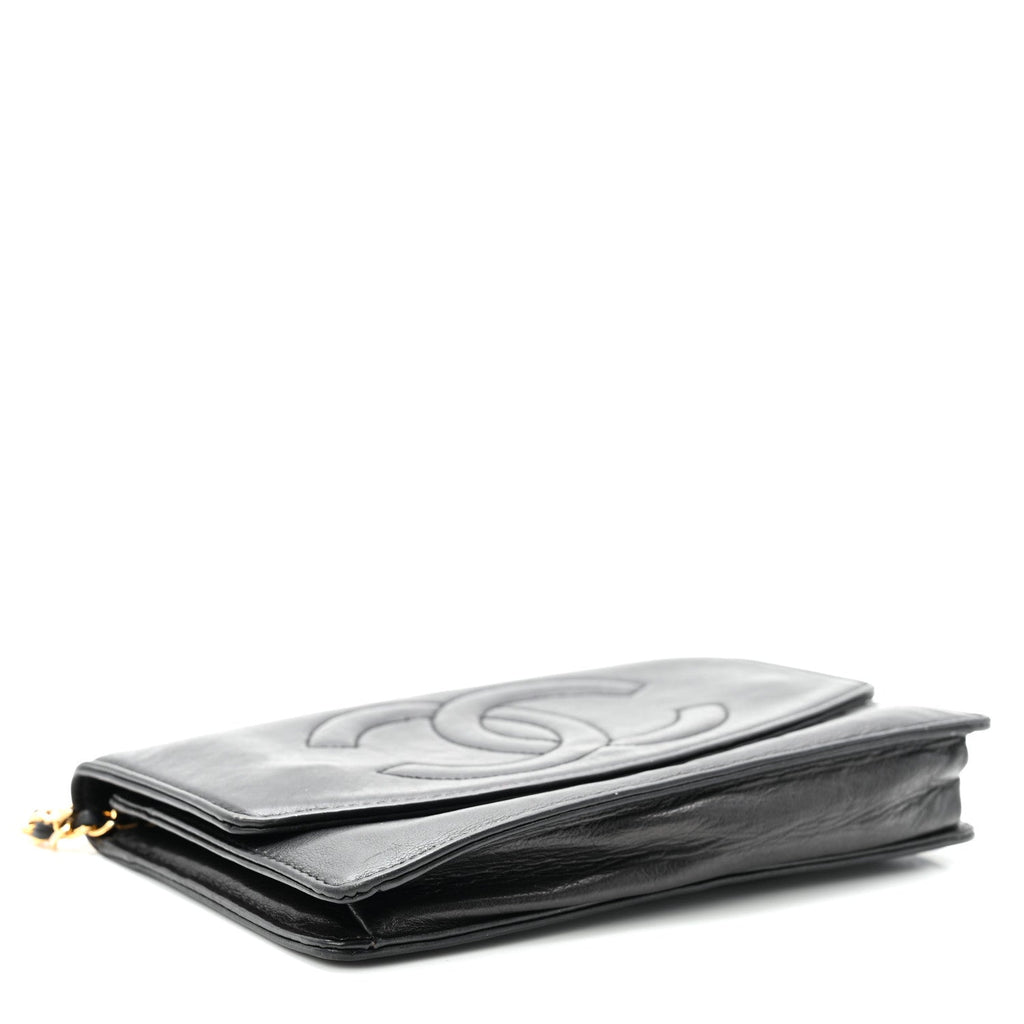 Lambskin Timeless CC Wallet On Chain WOC Black