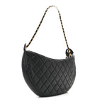 Lambskin Quilted All About Chains Hobo Black