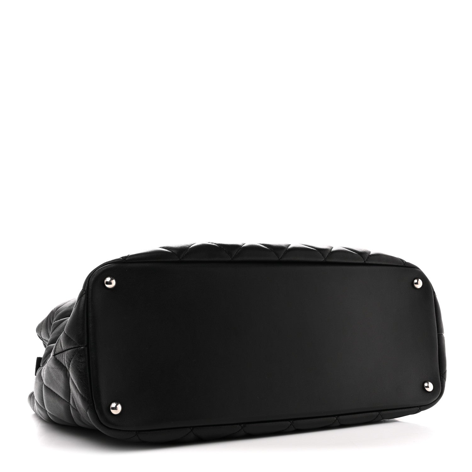 Lambskin Quilted Chic and Soft Shopping Tote Black