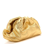 Metallic Bark Calfskin Embossed The Pouch Oversized Clutch Oro