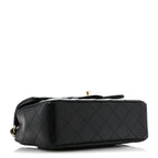 Lambskin Quilted Mini Rectangular Flap Black
