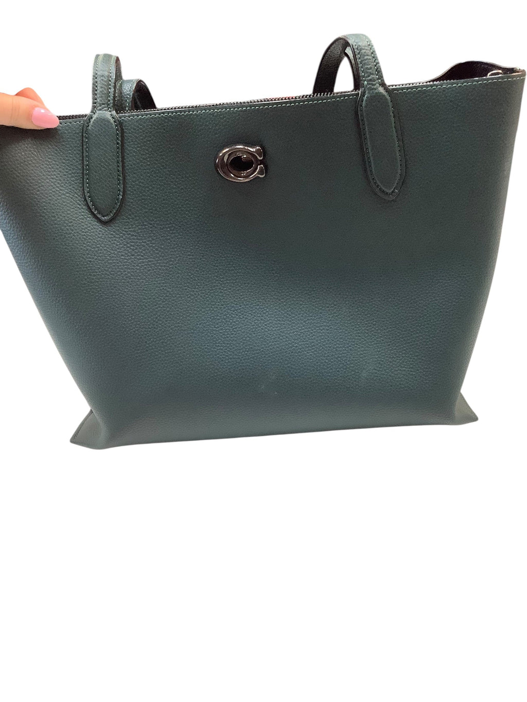 Handbag Designer By Coach In Green, Size:Large