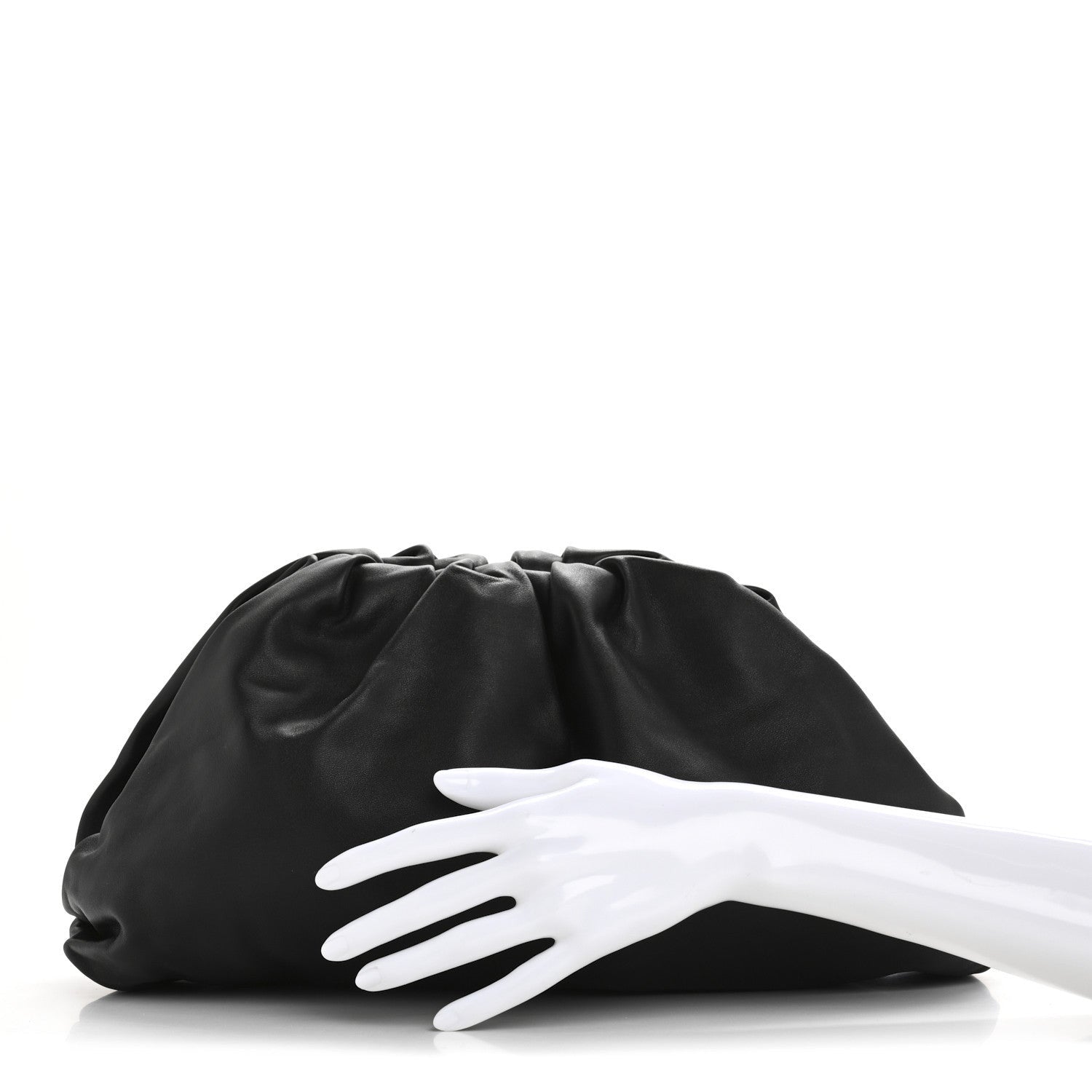 Smooth Butter Calf The Pouch Oversized Clutch Black