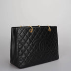 Chanel Black Grand Shopping Tote Black GST Bag in Cavier 2012-2013