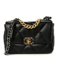 Lambskin Quilted Medium Chanel 19 Flap Black