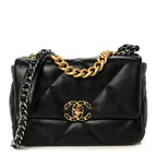 Lambskin Quilted Medium Chanel 19 Flap Black