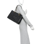 Caviar Large CC Shoulder Bag Black