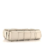 Nappa Maxi Intrecciato Fringed Cassette Crossbody Bag White