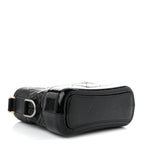 Patent Goatskin Quilted Small Gabrielle Hobo Black