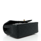 Caviar Quilted Mini Top Handle Rectangular Flap Black