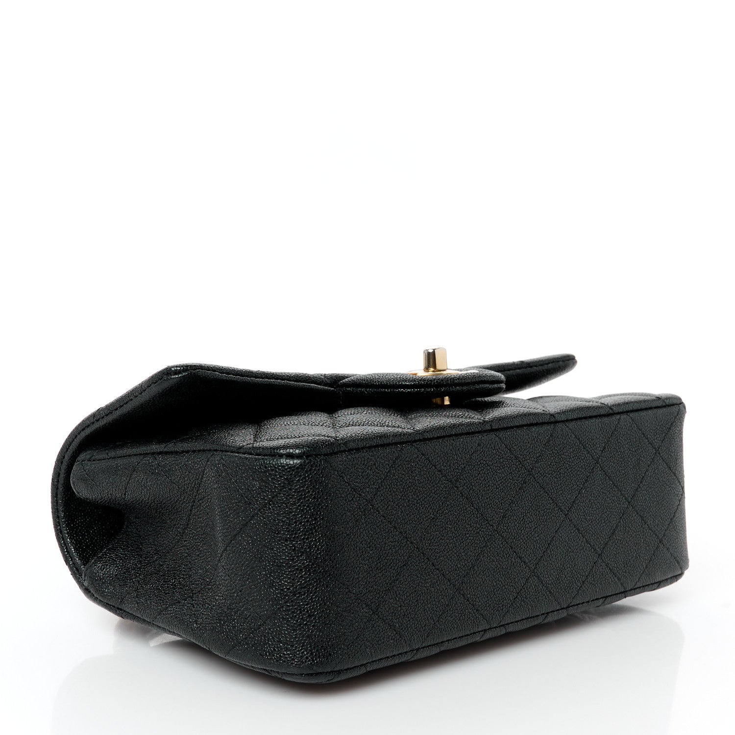 Caviar Quilted Mini Top Handle Rectangular Flap Black