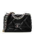 Lambskin Quilted Medium Chanel 19 Flap Black