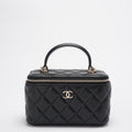 Chanel Vanity Case Bag Black Quilted Lambskin Bag with Gold Hardware 2021