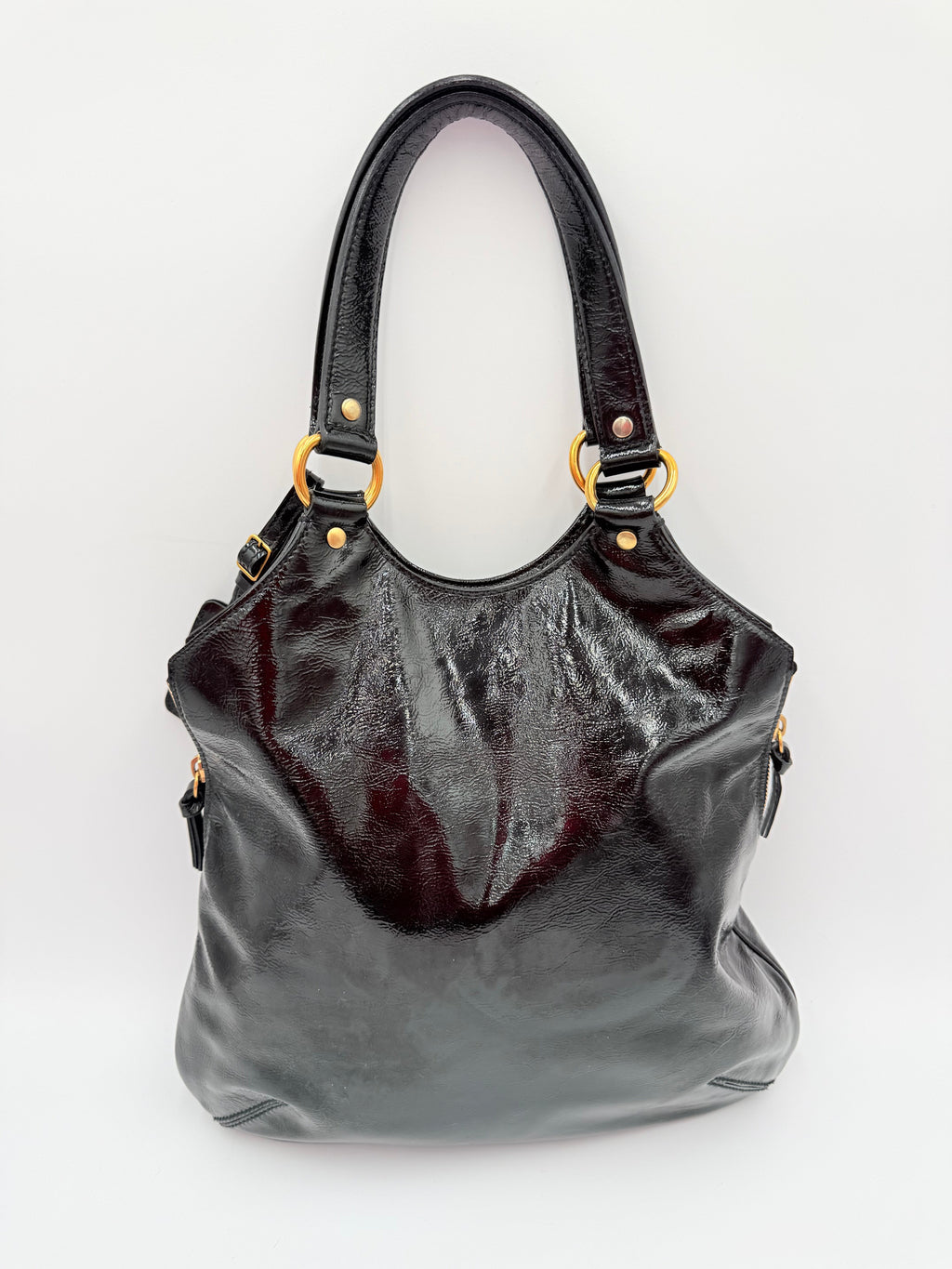 Handbag Luxury Designer By Yves Saint Laurent In Black, Size:Medium