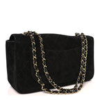 Suede Calfskin Small Souplissimo Maxi Flap Black