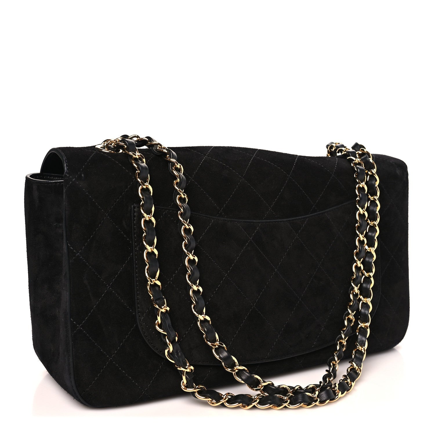 Suede Calfskin Small Souplissimo Maxi Flap Black