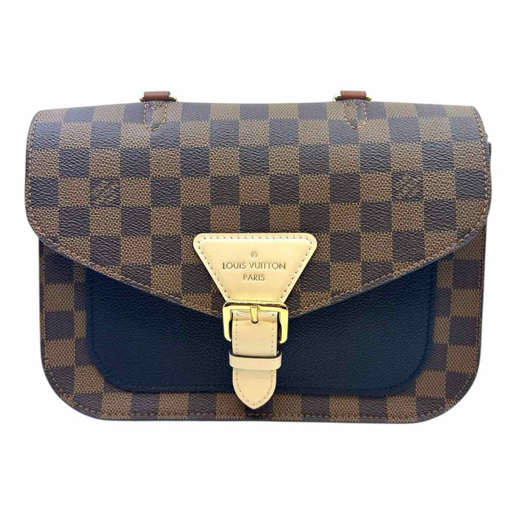LOUIS VUITTON Beaumarchais Brown, black Coated canvas Leather Damier Handbag