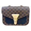 LOUIS VUITTON Beaumarchais Brown, black Coated canvas Leather Damier Handbag
