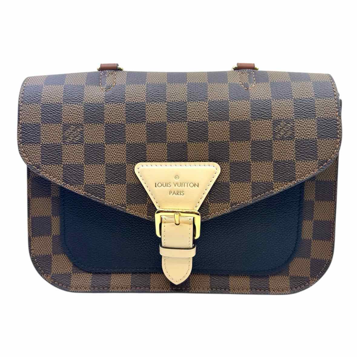 LOUIS VUITTON Beaumarchais Brown, black Coated canvas Leather Damier Handbag