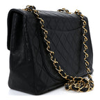 Lambskin Quilted XL Jumbo Single Flap Black