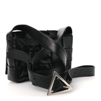 Paper Calfskin Maxi Intrecciato Small Cassette Crossbody Bag Black