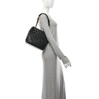 Caviar Quilted Petit Shopping Tote PST Black