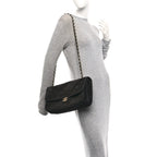 Suede Calfskin Small Souplissimo Maxi Flap Black