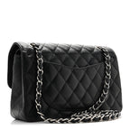 Caviar Quilted Small Double Flap Black