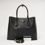 Prada Double Saffiano Medium Double Bag Black