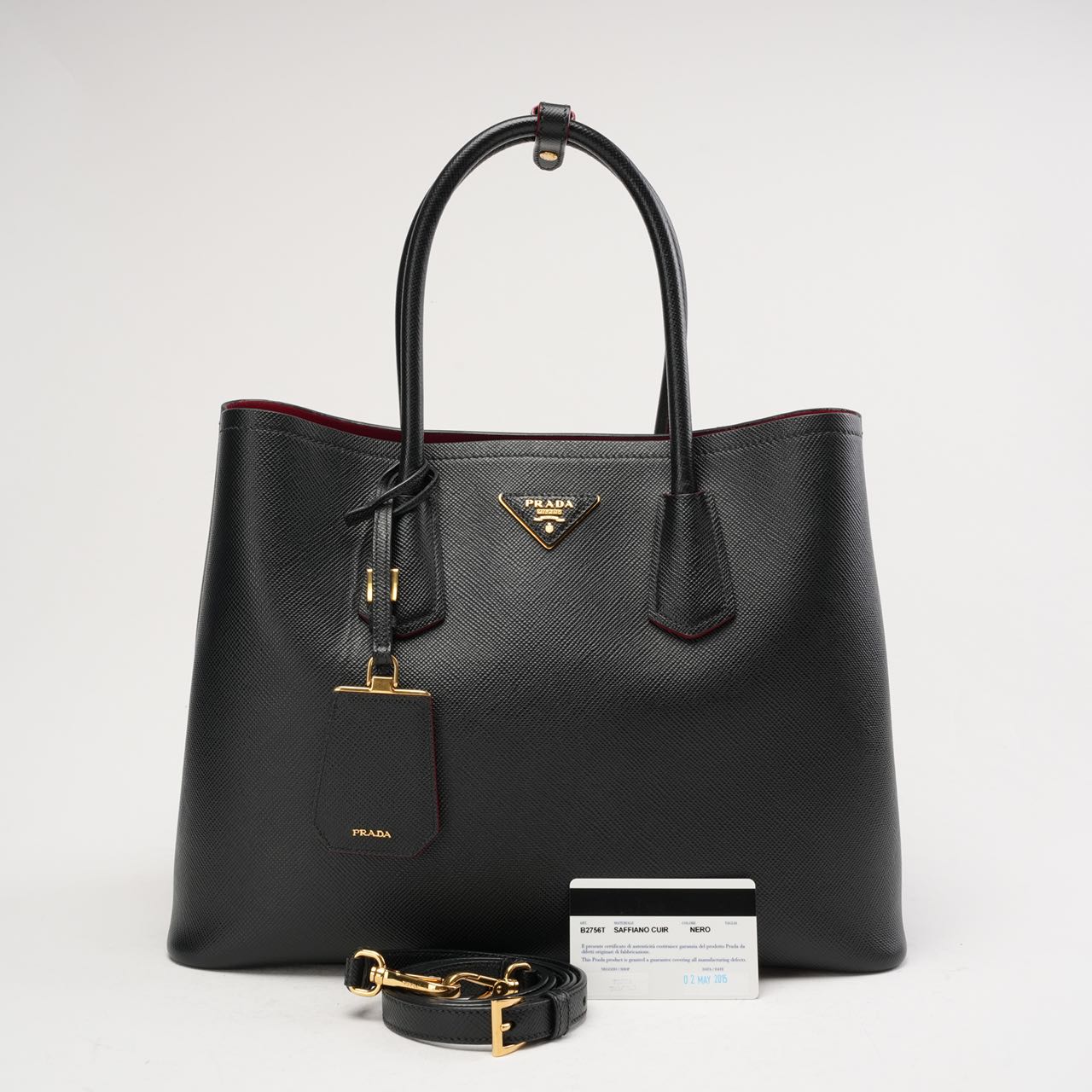 Prada Double Saffiano Medium Double Bag Black