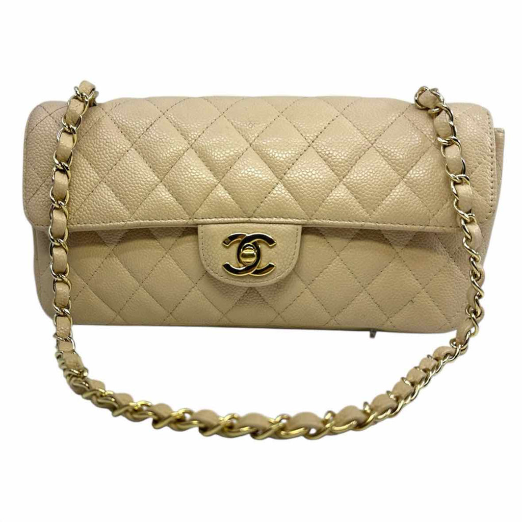 CHANEL Beige Leather Shoulder Bag