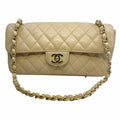 CHANEL Beige Leather Shoulder Bag