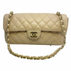 CHANEL Beige Leather Shoulder Bag