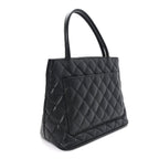 Caviar Quilted Medallion Tote Black