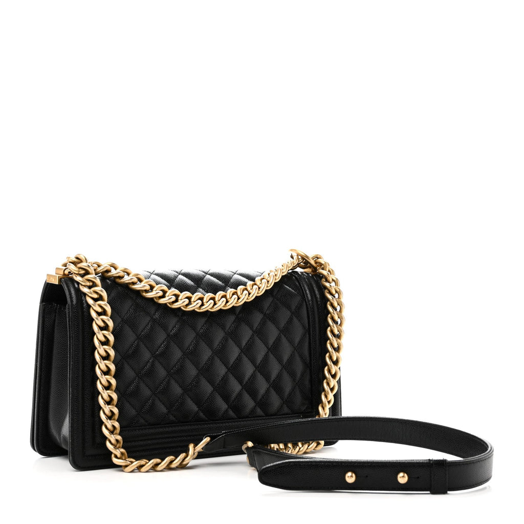 Caviar Quilted Medium Boy Flap Black