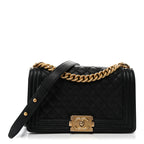 Caviar Quilted Medium Boy Flap Black
