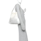 Metallic Shaded Calfskin Quilted Chanel 22 White Silver